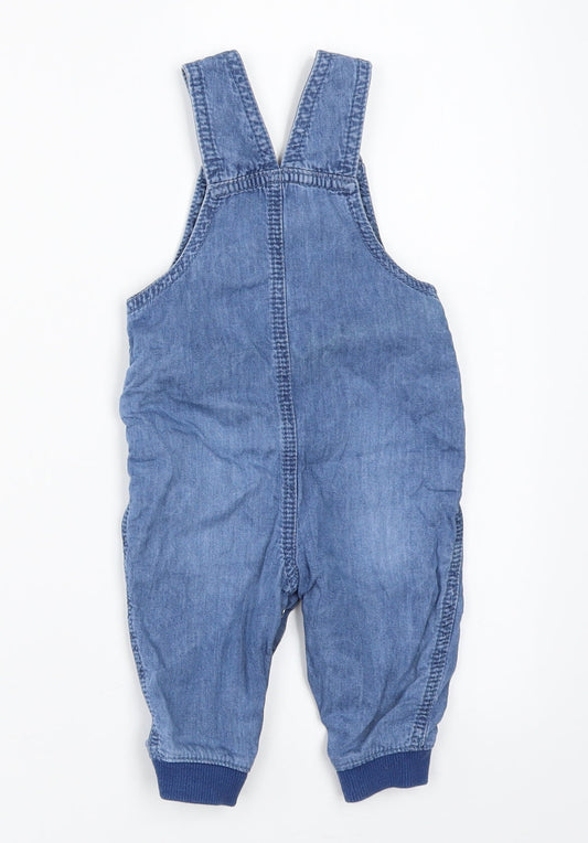 George Boys Blue Denim Dungaree One-Piece Size 3-6 Months