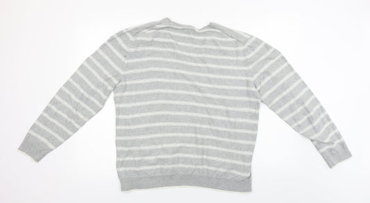 Gap Womens Grey Striped Pullover Jumper Size XL