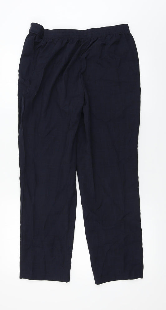 Womens UK Size 14 Marks and Spencer Regular Fit Blue Trousers