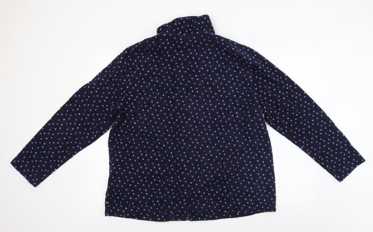 Affections Womens Blue Polka Dot Full Zip Jumper Size XL