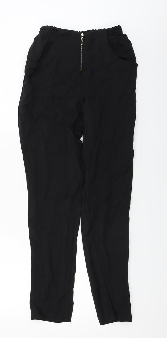 Womens UK Size 8 Missguided Regular Fit Black Trousers