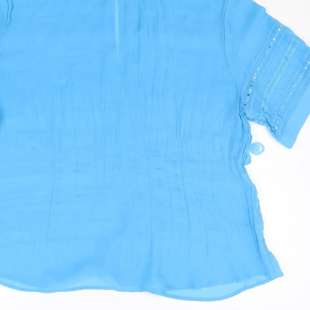 Womens UK Size 18 antonino philosophy Blue Basic Button-Up