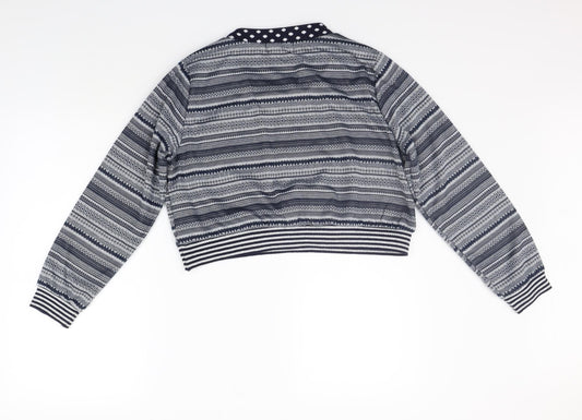 JULIE Womens Green Geometric Pullover Jumper Size M