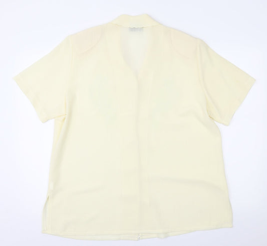 Adam Womens Yellow Basic Blouse Size 18