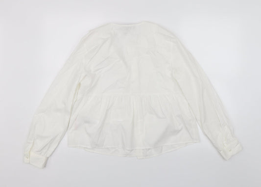 Primark Womens White Basic Button-Up Size 10