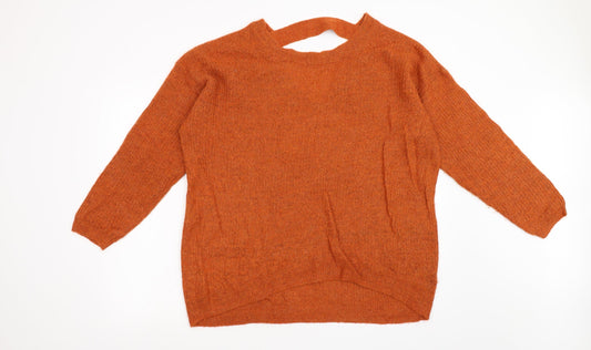 TU Womens Orange Knit Pullover Jumper Size 12