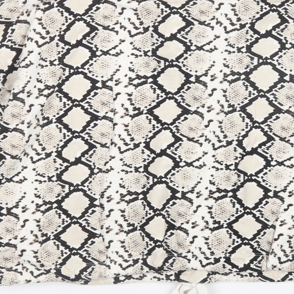 Lefties Womens Beige Animal Print Pullover Jumper Size M