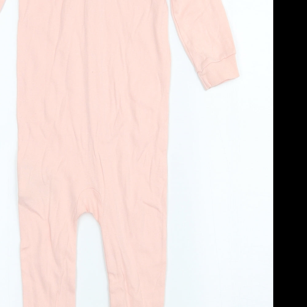Lupliu Girls Pink Jersey Babygrow One-Piece Size 18 Months - Sweet Flower