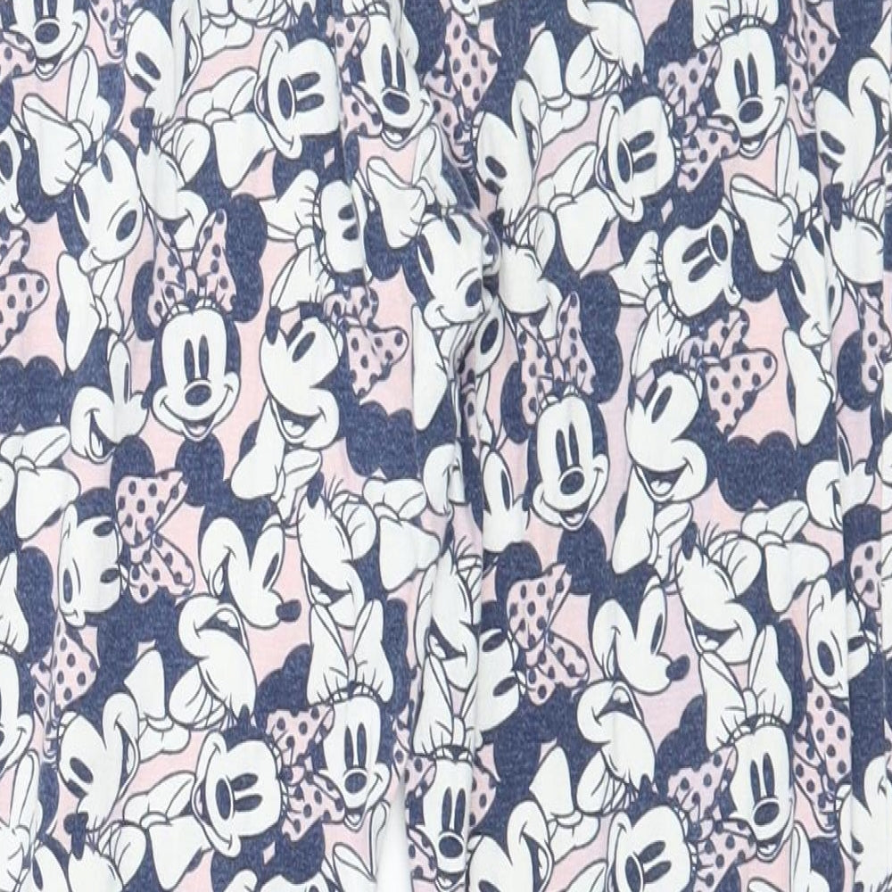 Disney Girls Blue Geometric Jersey Capri Pyjama Pants Size 9-10 Years - Minnie Mouse