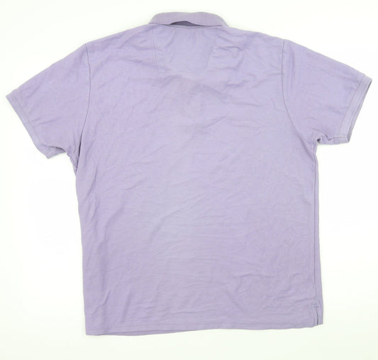 Atlantic Bay Mens Purple Batik Jersey Polo Size L