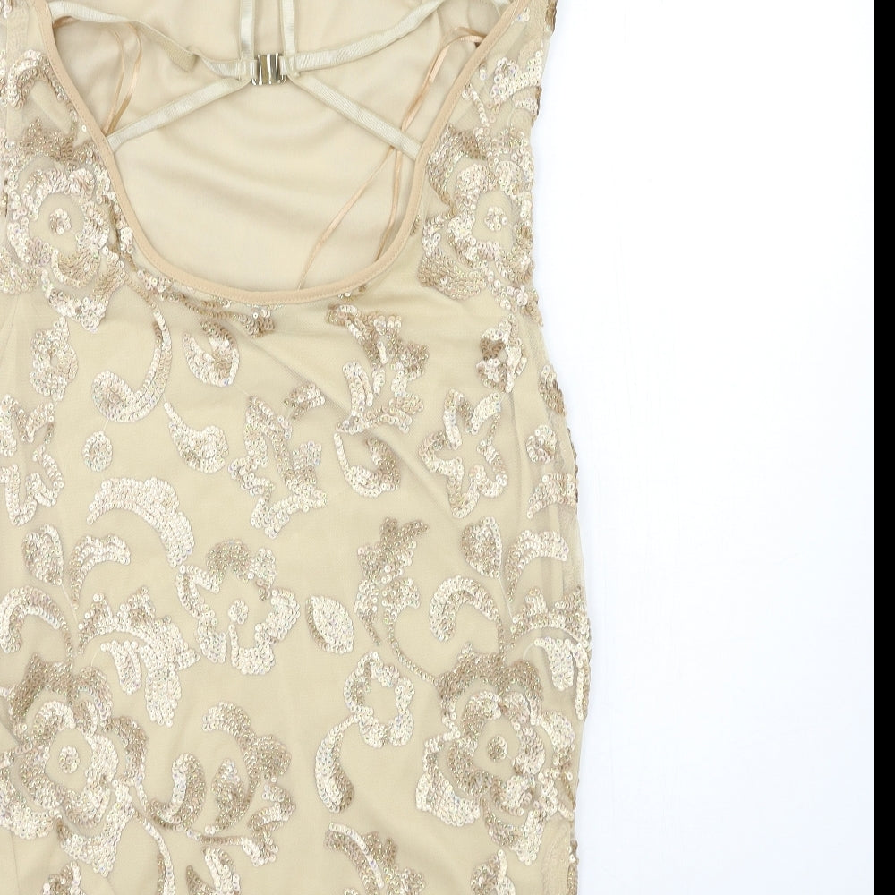 Nanana Womens Beige Floral Bodycon Size 10