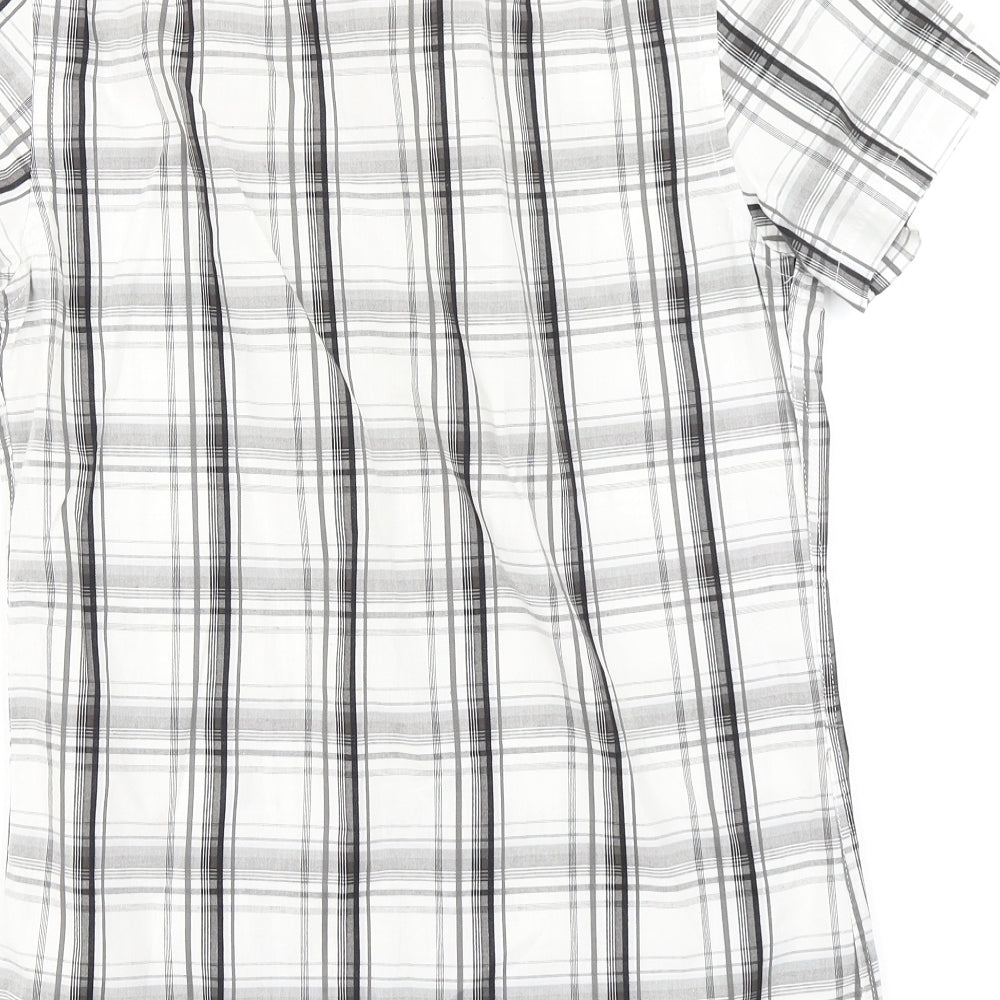 Urban Spirit Mens White Plaid Button-Up Size S