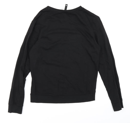 Divided Womens Black Pullover Sweatshirt Size XS - Christmas Candy Canes