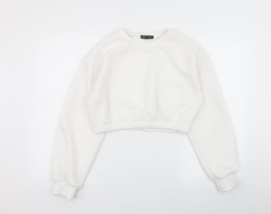 Womens UK Size S SheIn White Pullover Jumper