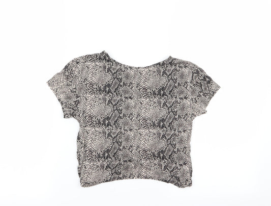 Primark Womens Multicoloured Geometric Basic T-Shirt Size 6