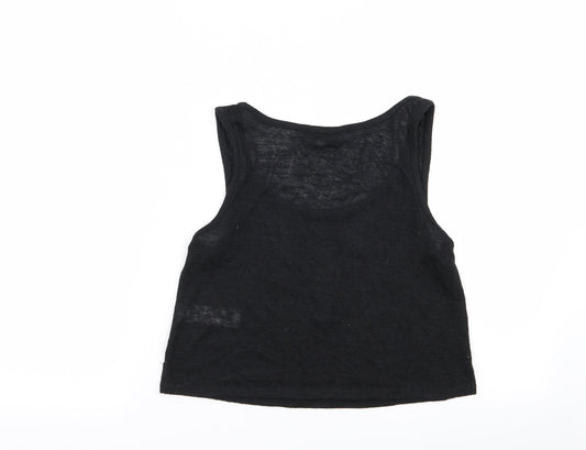 New Look Womens Black Geometric Basic Tank Size 10