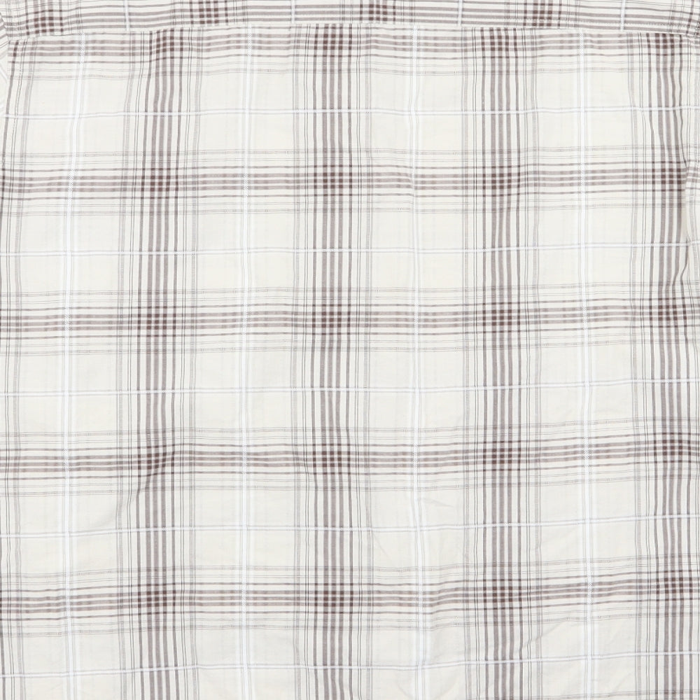 Atlantic Bay Mens Beige Check Button-Up Size M