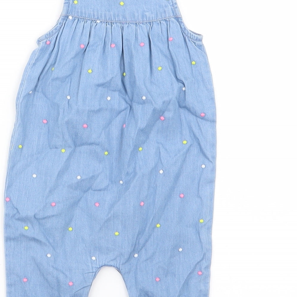 F&F Girls Blue Polka Dot Babygrow One-Piece Size 3-6 Months