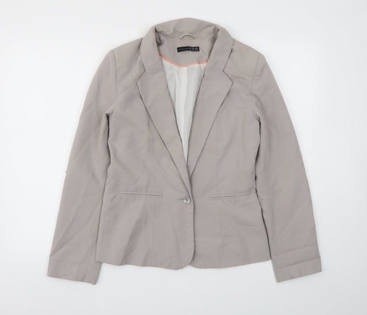 Primark Womens Grey Jacket Blazer Size 10