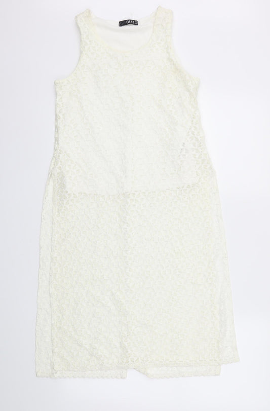 Womens UK Size 10 Quiz Ivory Basic T-Shirt