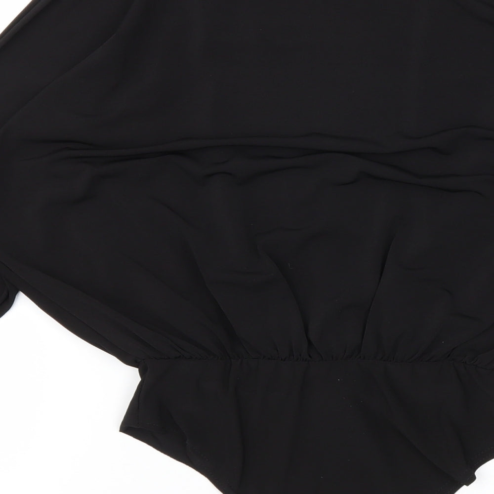 Pretty Little Thing Womens Black Bodysuit One-Piece Size 10