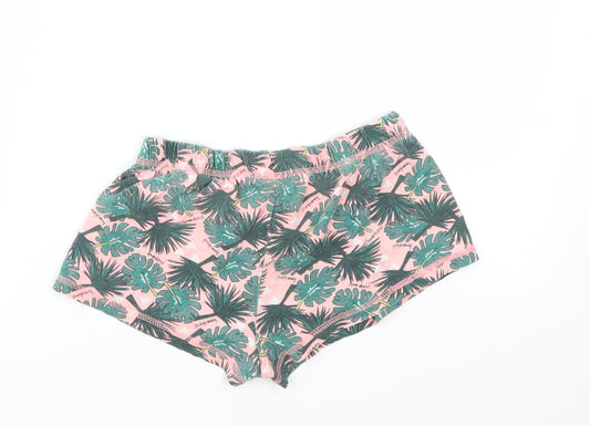 Primark Womens Green Floral Cut-Off Shorts Size 2XS - Stretch waistband