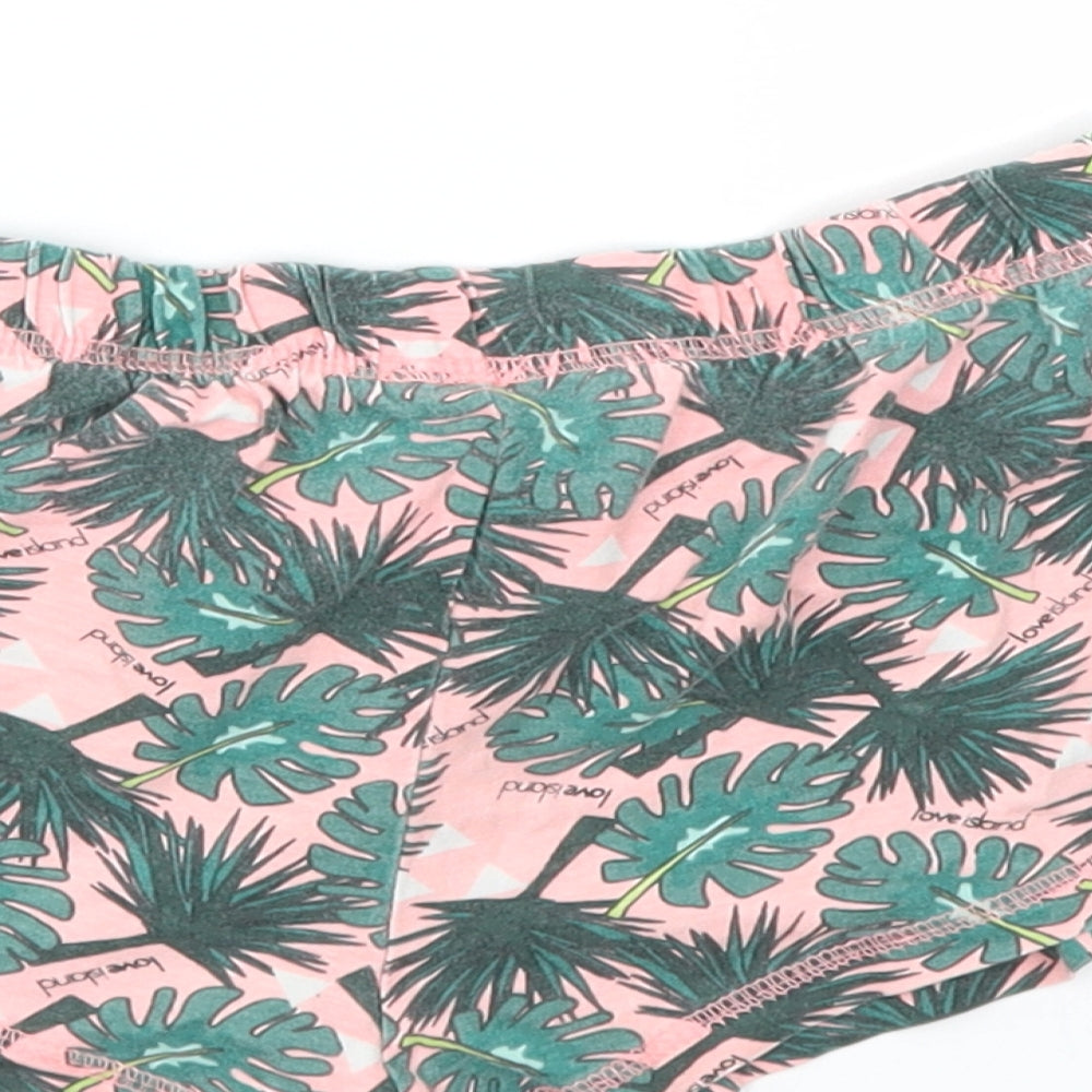 Primark Womens Green Floral Cut-Off Shorts Size 2XS - Stretch waistband