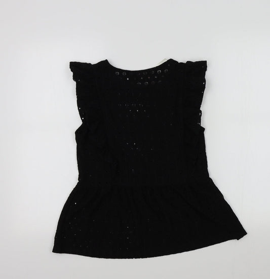 F&F Womens Black Colourblock Basic Blouse Size 8