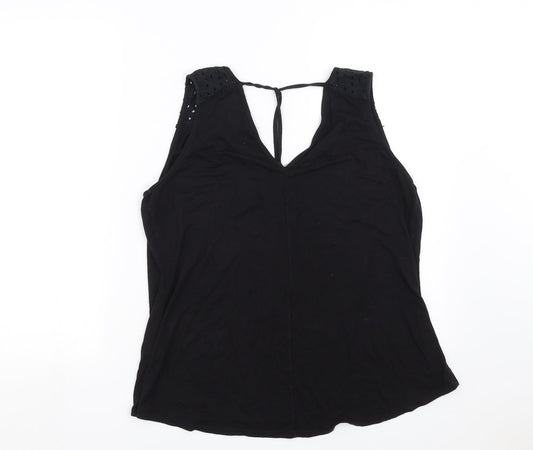 George Womens Black Basic Blouse Size 14
