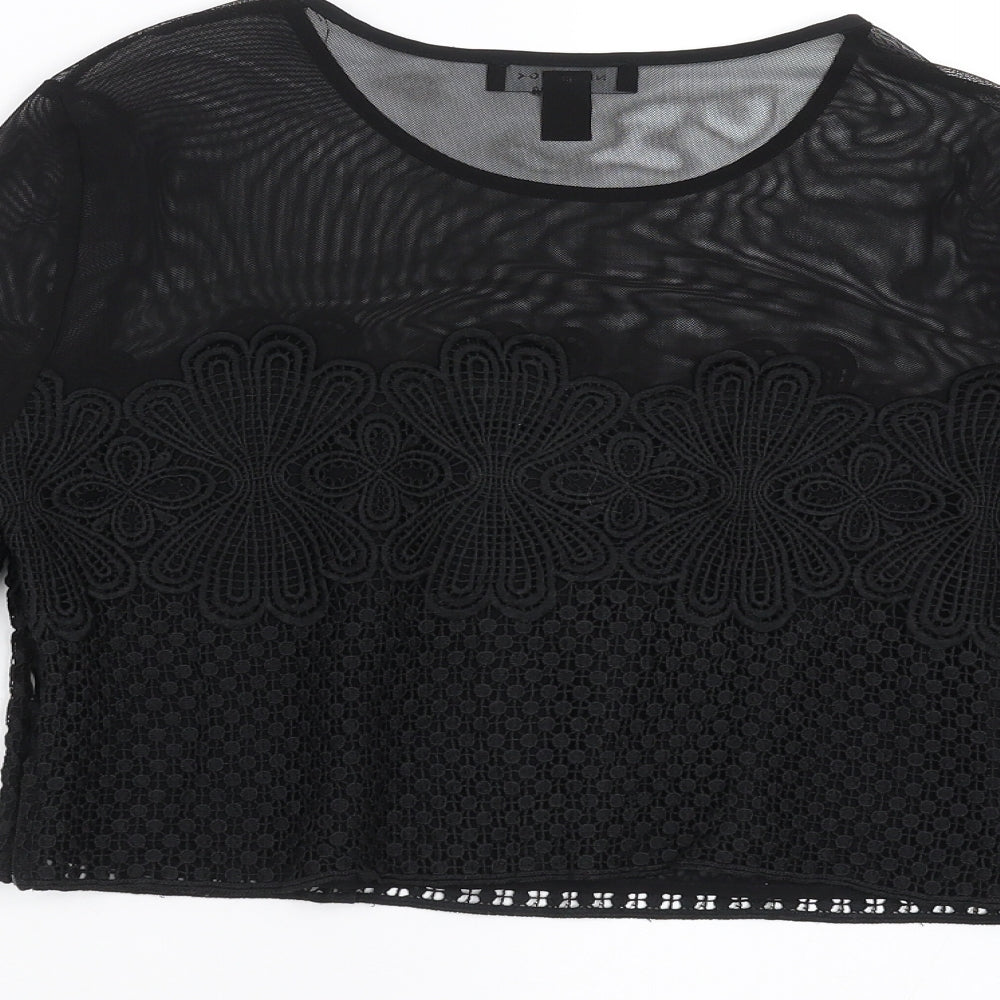 Womens UK Size 10 New Look Black Basic Blouse