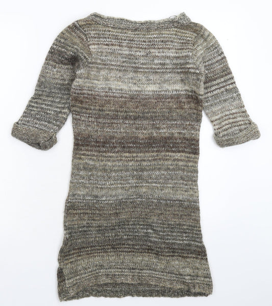 F&F Womens Grey Knit Pullover Jumper Size 8