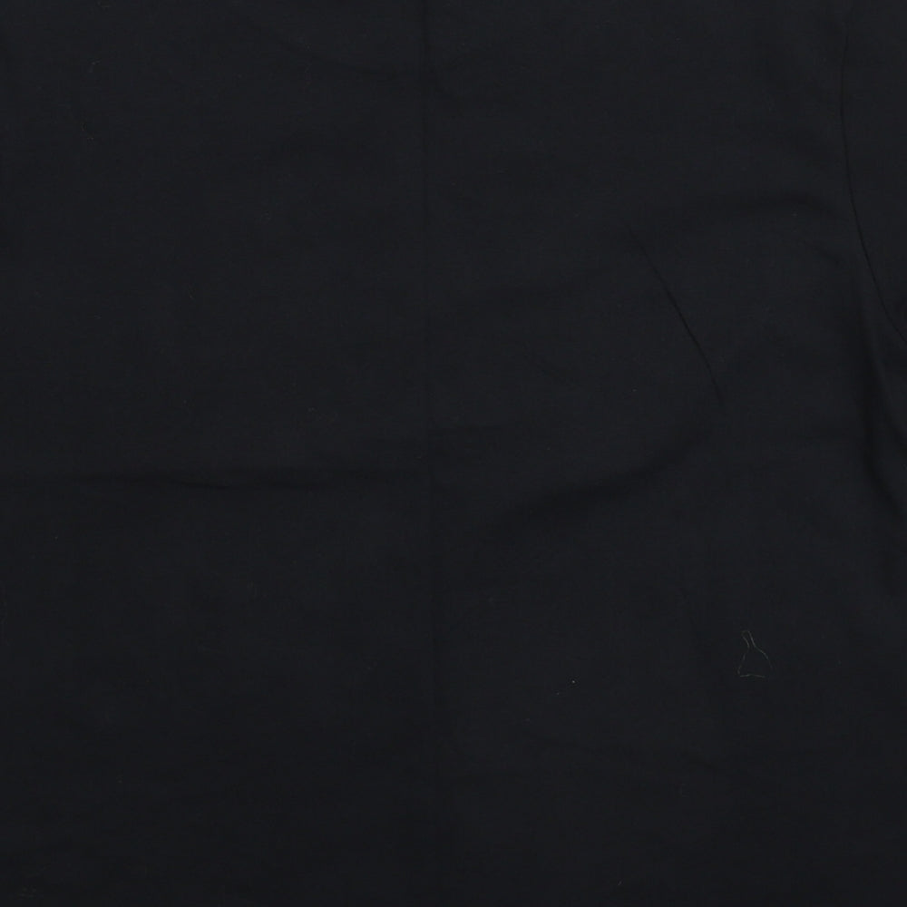 Womens UK Size M Divided Black Cropped T-Shirt