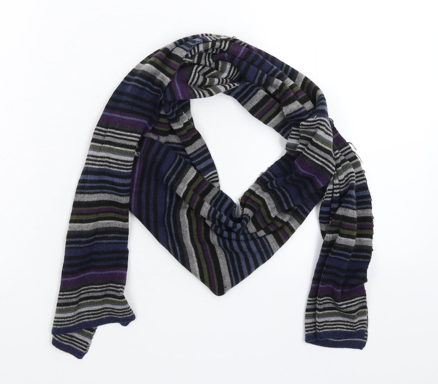 Preworn Unisex Multicoloured Striped Knit Scarf