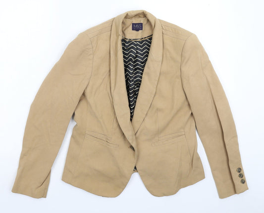 Womens UK Size 12 Marks and Spencer Regular Beige Suit Jacket