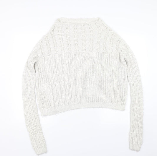 Womens UK Size 8 NEXT White Pullover Jumper