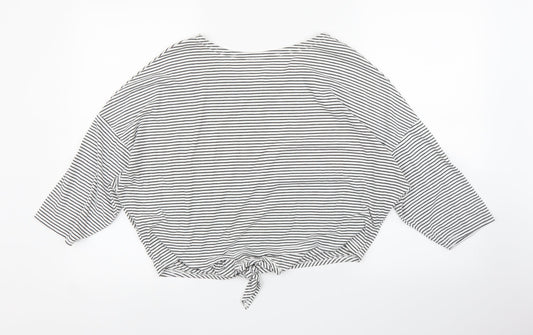 Primark Womens White Striped Basic Blouse Size 16