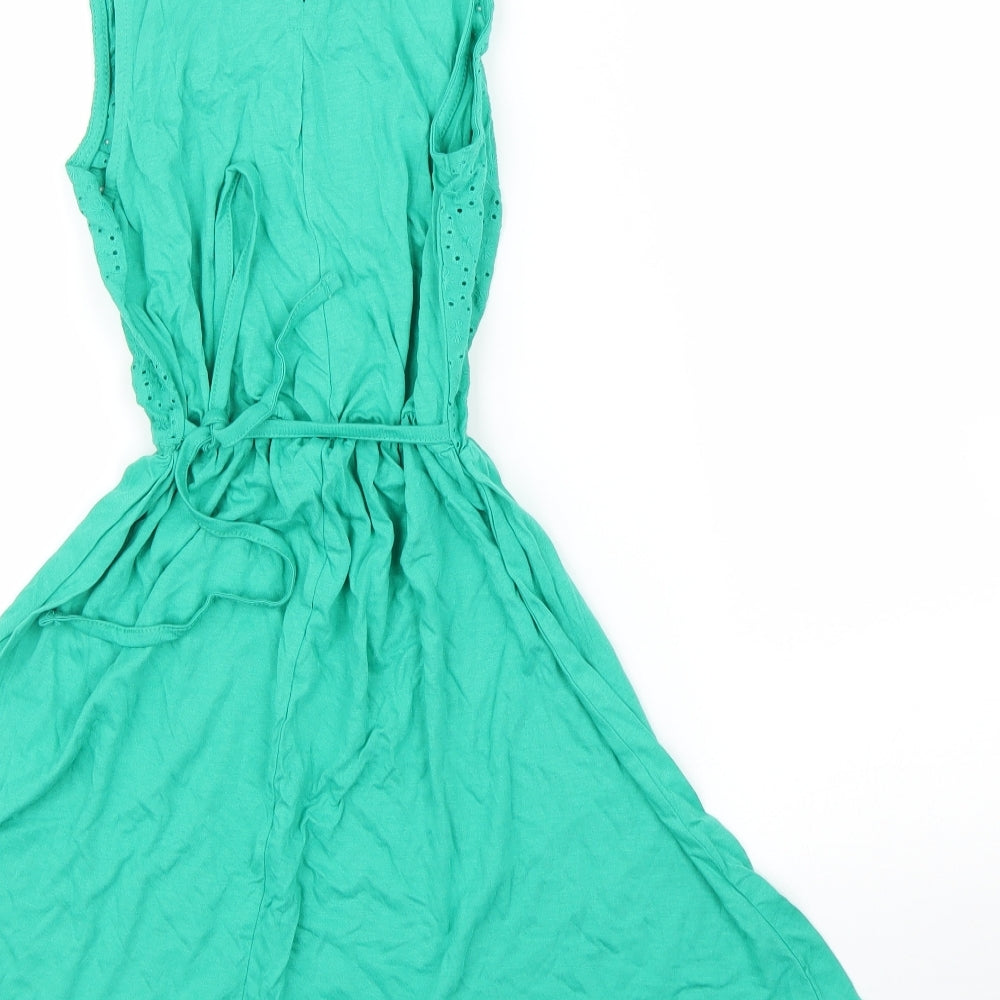 Primark Womens Green Floral A-Line Size 6