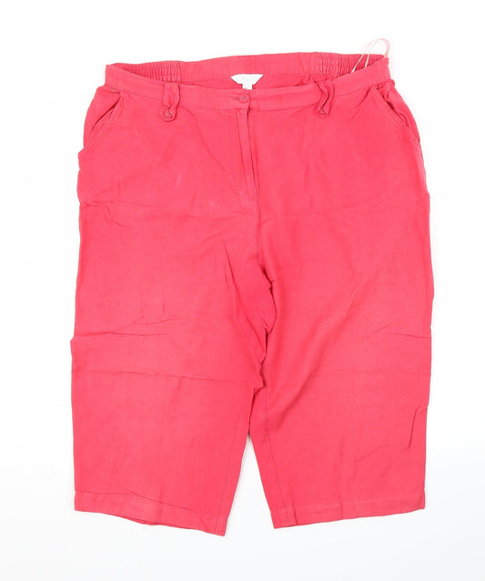 Womens UK Size XL Being Casual Regular Fit Capri Red Trousers