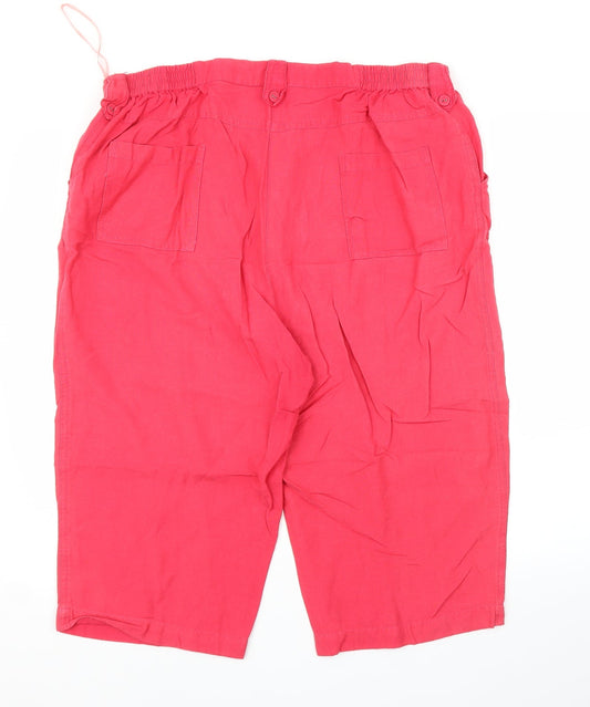 Being Casual Womens Red Capri Trousers Size XL