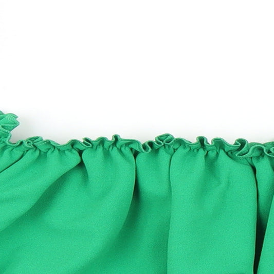 Womens UK Size 8 New Look Green Cropped Blouse