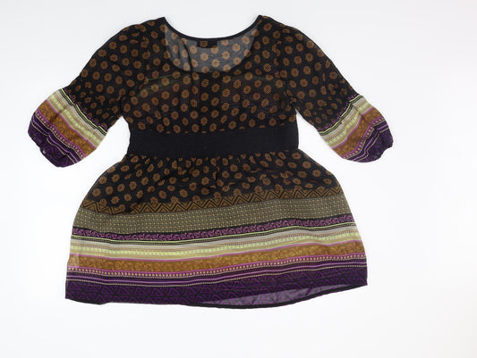 NEXT Womens Beige Geometric A-Line Size 12