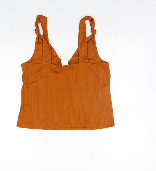 Womens UK Size M H&M Orange Basic Tank