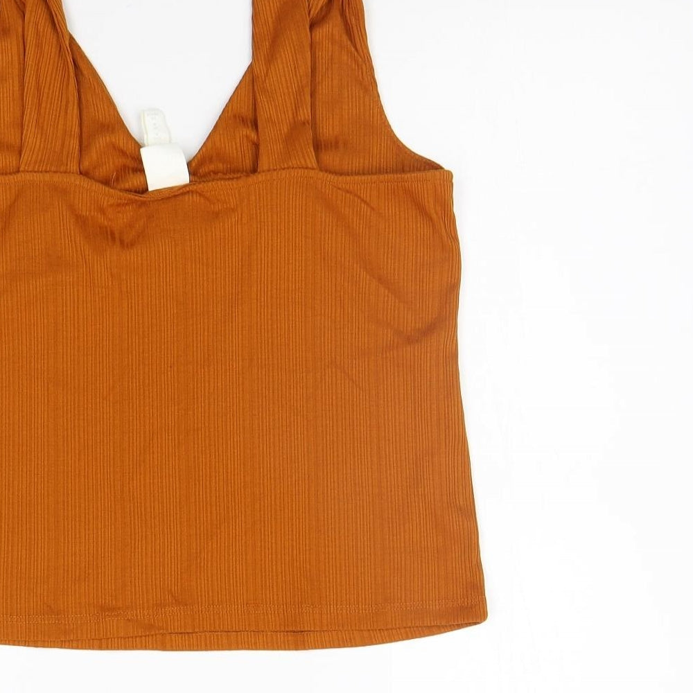 Womens UK Size M H&M Orange Basic Tank