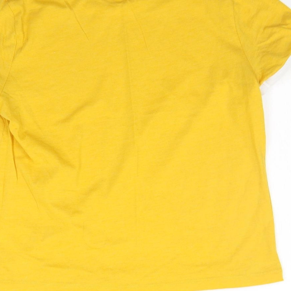 Womens UK Size M Divided Yellow Basic T-Shirt