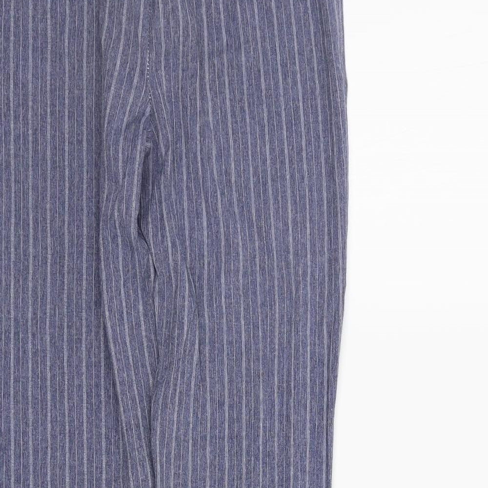 Nasty Gal Womens Blue Striped Trousers Size 8 L26 in