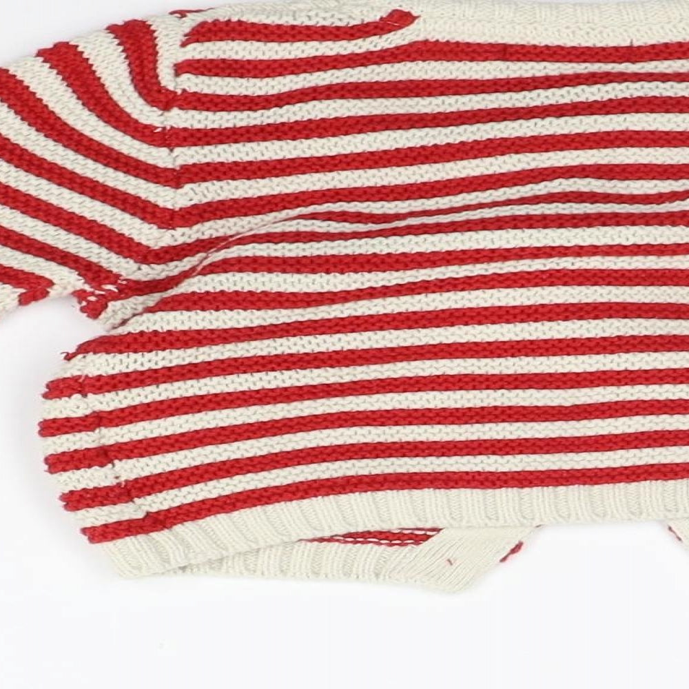 NEXT Girls Red Striped Cardigan Jumper Size 2 Years