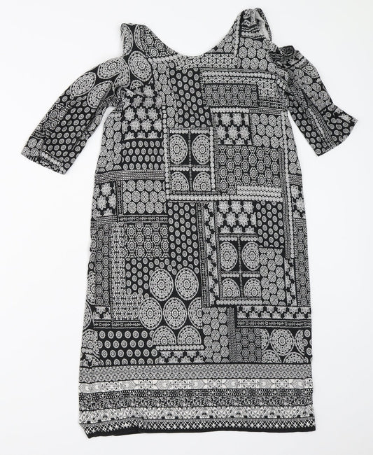 George Womens Black Geometric Bodycon Size 8