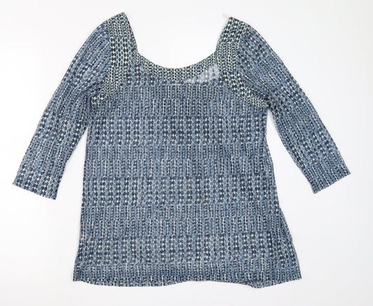 Womens UK Size 12 Preworn Blue Basic Blouse