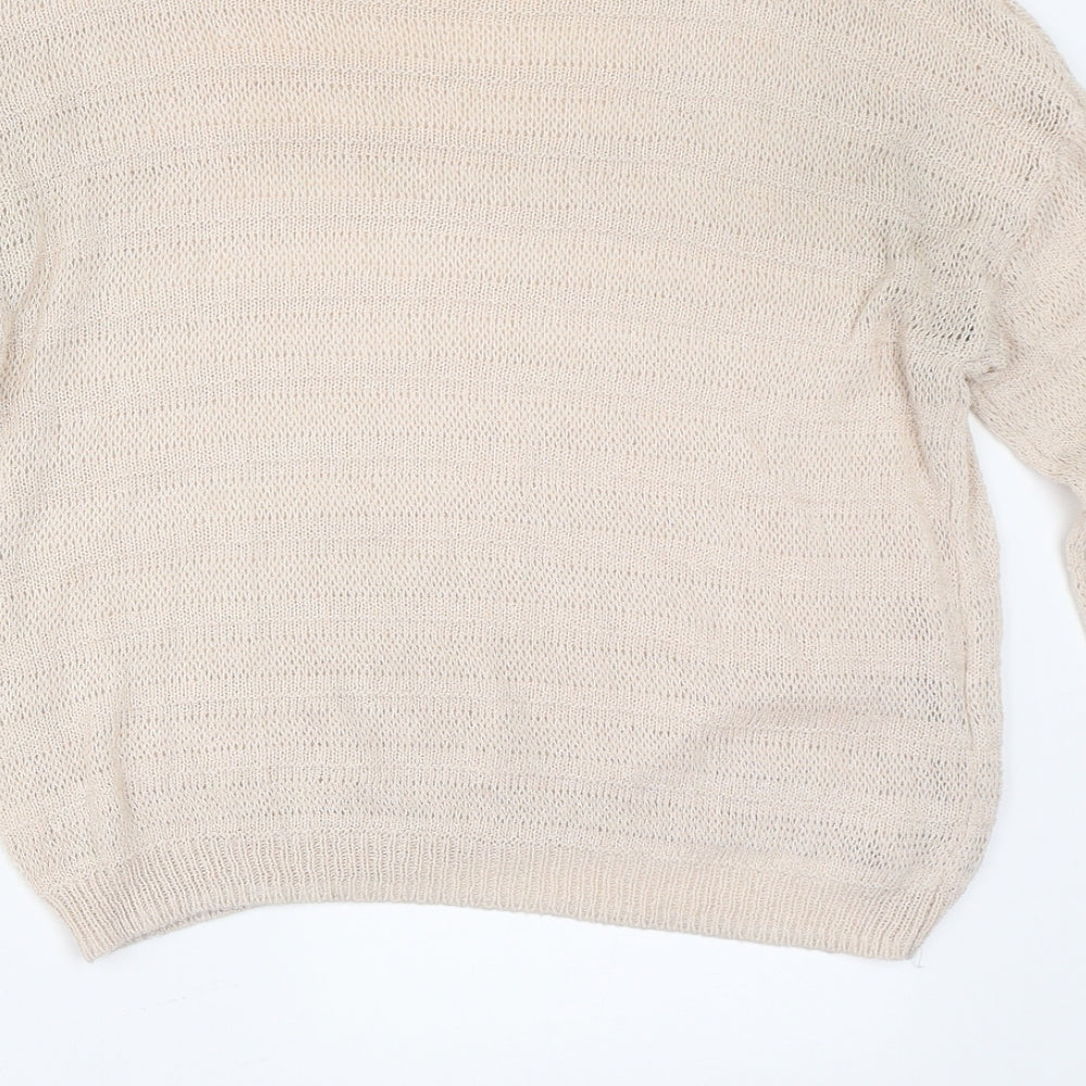 Womens UK Size S Mango Beige Pullover Jumper