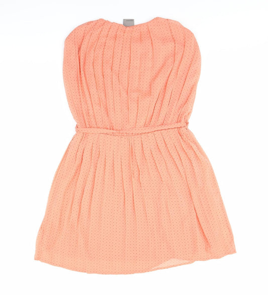Vera Moda Womens Orange Polka Dot Fit & Flare Size S